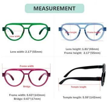 Stylish Eyekepper Pilot Reading Glasses 6 Pack Oversized