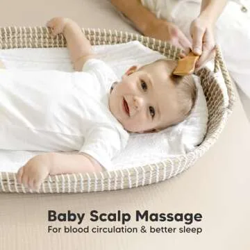 Gentle Baby Hair Brush Set for Newborns with Goat Bristle