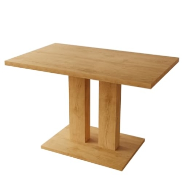 HIPIHOM Modern 46'' Kitchen Dining Table, Rectangular White Dining Table, Sturdy Construction for Ho...