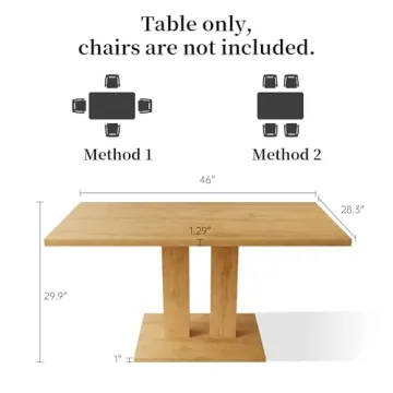 HIPIHOM Modern Kitchen Dining Table for Small Spaces