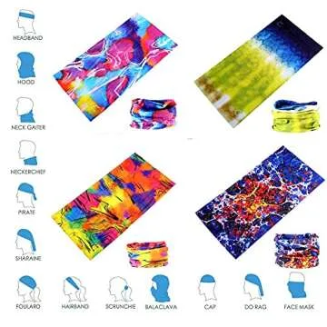 DEMIL 6PCS/8PCS/12PCS Seamless Headband Bandanas Headwear for Men&Women Scarf(12pcs-A7)