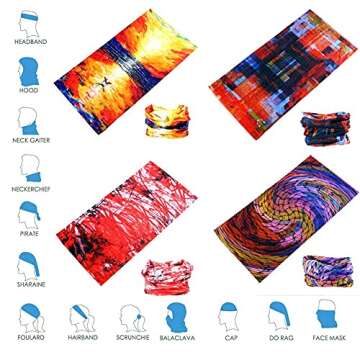 DEMIL 6PCS/8PCS/12PCS Seamless Headband Bandanas Headwear for Men&Women Scarf(12pcs-A7)