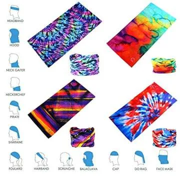 DEMIL 6PCS/8PCS/12PCS Seamless Headband Bandanas Headwear for Men&Women Scarf(12pcs-A7)