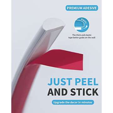 Art3d 25 Ft Peel and Stick Trim for Backsplash Tile Edge, Self-Adhesive Liner for Corner Decor in White