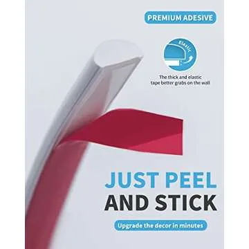 Art3d 25 Ft Peel and Stick Trim for Backsplash Tile Edge, Self-Adhesive Liner for Corner Decor in White