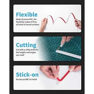 Art3d 25 Ft Peel and Stick Trim for Backsplash Tile Edge, Self-Adhesive Liner for Corner Decor in White