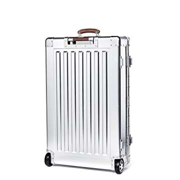 Sterling Pacific - 80L Check In Travel Case – Full Aluminum Luggage, Italian Leather Handles