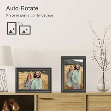 Digital Picture Frame WiFi 10.1 Inch Digital Photo Frame, Electronic Picture Frame, 16GB Storage, Auto-Rotate, IPS Touch Screen, Easy Setup and Share Photos and Videos via Free App from Anywhere