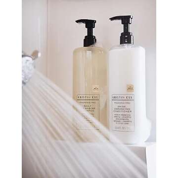 Kristin Ess Hair Fragrance Free Daily Cleansing Shampoo for Sensitive Skin or Scalp - Lightly Clarifying, Shine Enhancing + Hydrating - Vegan, Color + Keratin Safe, Silicone + Sulfate Free 33.8 fl oz