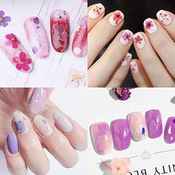 LIMGLIM 132pcs Dried Flowers Resin Nail Art Accessories 3D Nail Stickers Supplies 3 Boxes Mini Natural Starry Flower for Scrapbooking DIY Candle Decoration Jewelry Crafts Nails Decor Soap Making