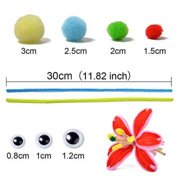VICOVI Pipe Cleaners Craft Set, Chenille Stems for Kids DIY Art Creative Crafts Decorations School P...