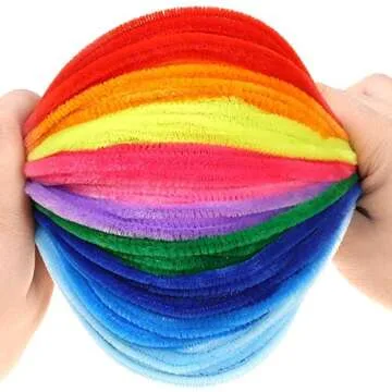VICOVI Pipe Cleaners Craft Set, Chenille Stems for Kids DIY Art Creative Crafts Decorations School Projects with Pom Poms Wiggle Eyes (6 mm x 12 Inch) (30)
