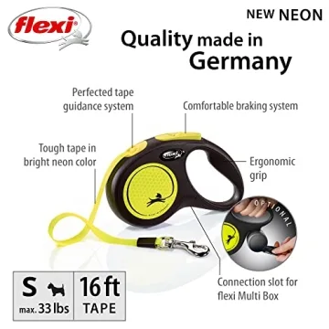 FLEXI Neon Retractable Dog Leash - Ideal for Small Dogs