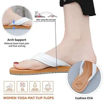 Saidoteto Women's Flip Flops Flat Sandal Casual Summer Thongs Comfort Slip-on Sandal Beach Wear.White Size 13 W220712
