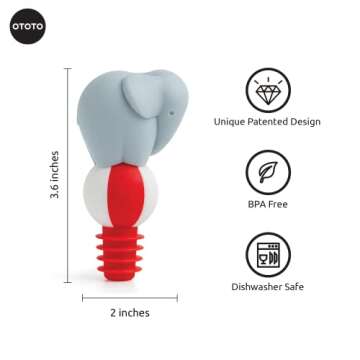 NEW!! OTOTO Wine Stoppers & Pourer - Halloween Gifts for Wine Lovers, Spooky Wine Bottle Stopper, Wi...