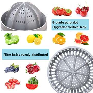 ZWCEGND Citrus Juicer Simple Manual Lemon juicer squeezer Small Portable Lime Orange Juicer Cup with Two Ways of Use for Different Fruits(Blue)