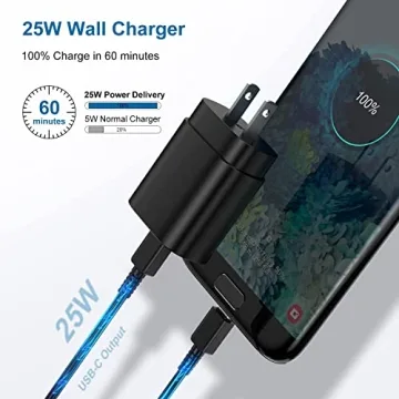 25W Type C Charger & 6ft Cable for Android Devices