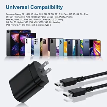 25W Type C Charger & 6ft Cable for Android Devices