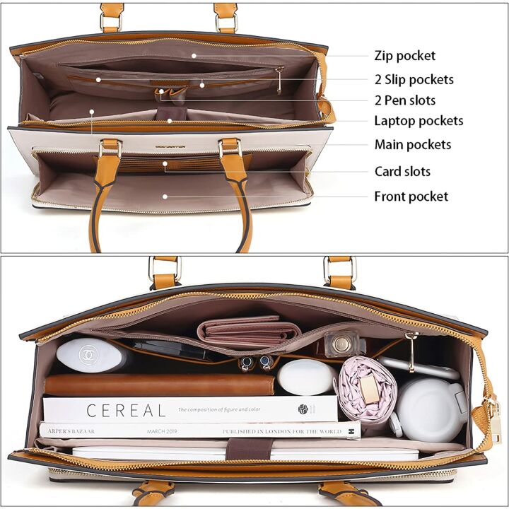 BOSTANTEN Leather Briefcase - Vintage Women’s 15.6" Laptop Bag