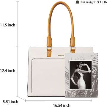 BOSTANTEN Leather Briefcase - Vintage Women’s 15.6" Laptop Bag