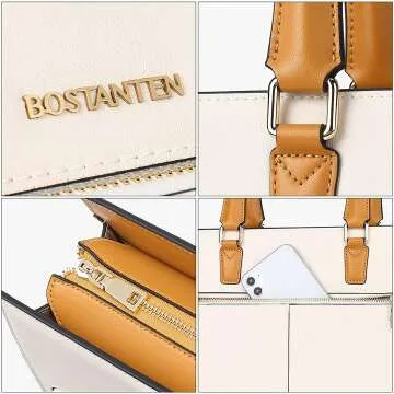 BOSTANTEN Leather Briefcase - Vintage Women’s 15.6" Laptop Bag