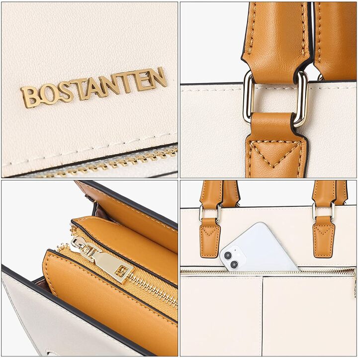 BOSTANTEN Leather Briefcase - Vintage Women’s 15.6" Laptop Bag