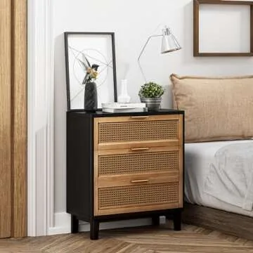 Buy COZAYH Farmhouse 3-Drawer Nightstand Fully Assembled