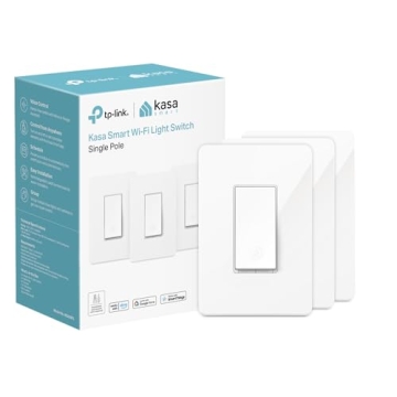 Kasa Smart Light Switch HS200P3, Seamless Voice Control, White Pack of 1