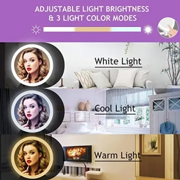 deweisn LED Magnifying Mirror 10X1X 3 Lighting Modes Rechargeable