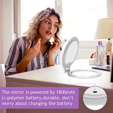 deweisn LED Magnifying Mirror 10X1X 3 Lighting Modes Rechargeable
