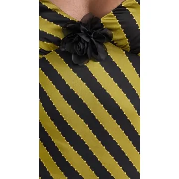 MOON RIVER V-Neck Satin Midi Dress for Elegant Style