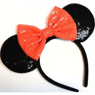 Halloween Orange Mickey Ears, Halloween Orange Minnie Ears, Mickey Ears, Halloween Ears, Halloween Minnie Ears,