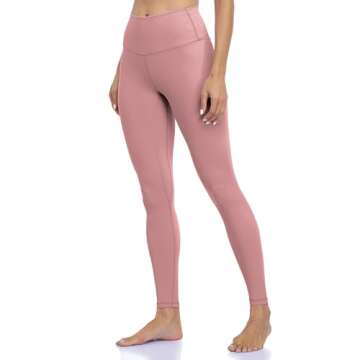 Colorfulkoala Women's Buttery Soft High Waisted Yoga Pants Full-Length Leggings in Mauve Pink