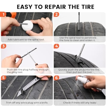 ETENWOLF Flat Tire Repair Kit for Cars, Motorcycles, and Trucks