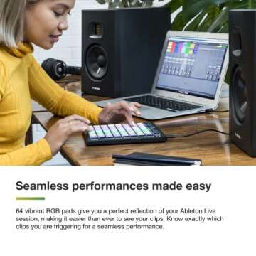 Novation Launchpad Mini [MK3] — Portable MIDI 64-Pad, USB Grid Controller for Ableton Live and Log...