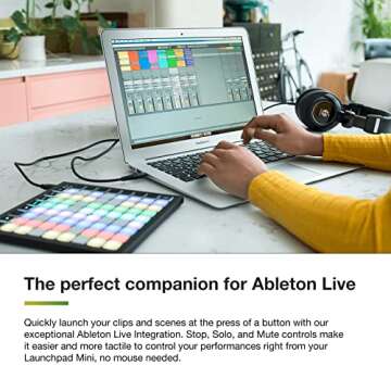 Novation Launchpad Mini [MK3] — Portable MIDI 64-Pad, USB Grid Controller for Ableton Live and Logic Pro Performances