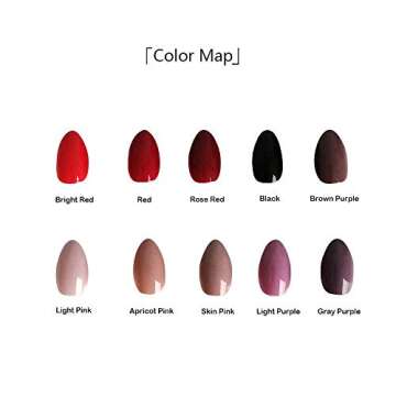 Press on Nails Short Stiletto Glossy Brown Purple Design