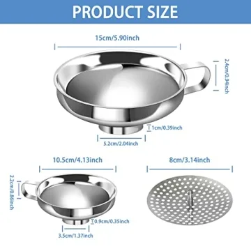 Durable Canning Funnel Set with Strainer for Your Kitchen