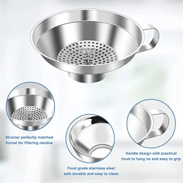 Durable Canning Funnel Set with Strainer for Your Kitchen
