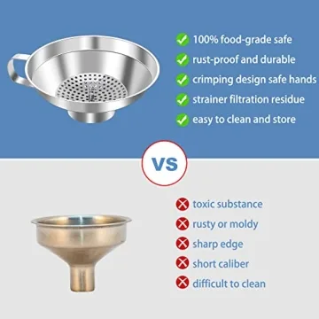 Durable Canning Funnel Set with Strainer for Your Kitchen