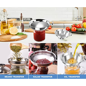 Durable Canning Funnel Set with Strainer for Your Kitchen