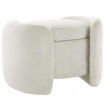 Modway Nebula Boucle Ottoman with Storage in Ivory