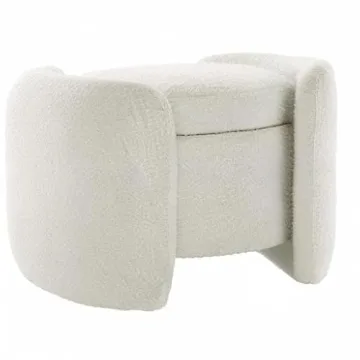 Modway Nebula Boucle Ottoman with Storage in Ivory