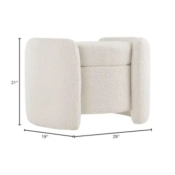 Modway Nebula Boucle Ottoman with Storage in Ivory