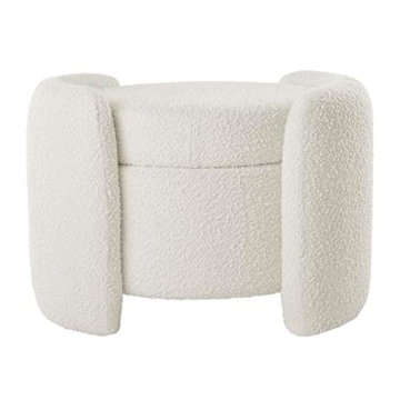 Modway Nebula Boucle Ottoman with Storage in Ivory