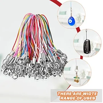 100 Colorful Lanyard Lobster Clasp Straps for DIY Projects