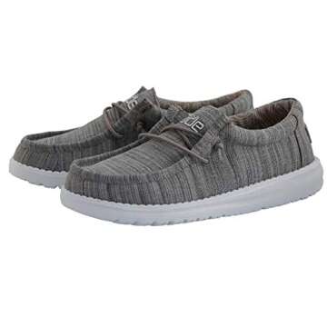 Hey Dude Boy's Wally Youth Linen Stone Size 11 | Boy’s Shoes | Boy's Lace Up Loafers | Comfortable...