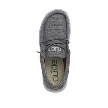 Hey Dude Boy's Wally Youth Linen Stone Size 11 | Boy’s Shoes | Boy's Lace Up Loafers | Comfortable & Light-Weight