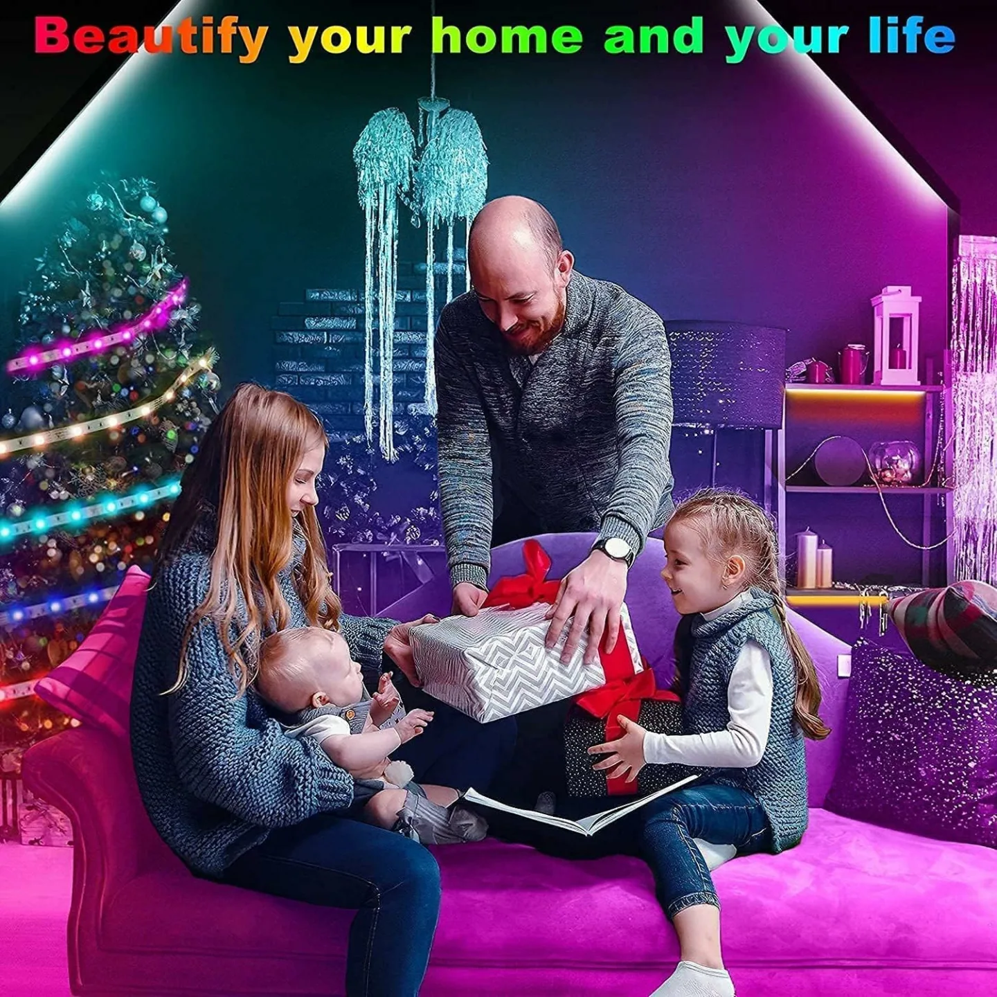 RGB Smart LED Strip Lights with Music Sync Remote