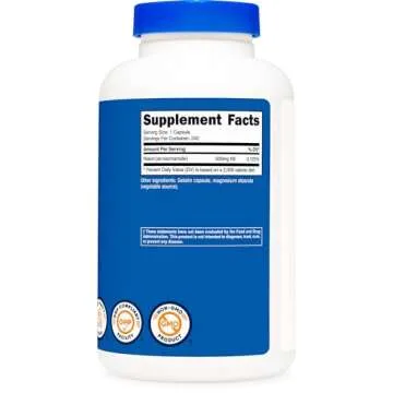 Nutricost Niacinamide (Vitamin B3) 500mg, 240 Capsules - Non-GMO, Gluten Free, Flush Free Vitamin B3